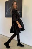 Oscar Rue Dress Polka Dot Black